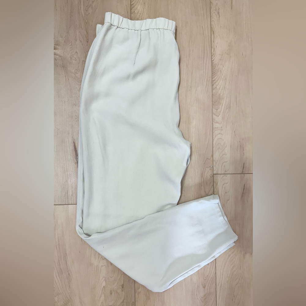 Eileen Fisher 100% Silk Soft Cream Pants